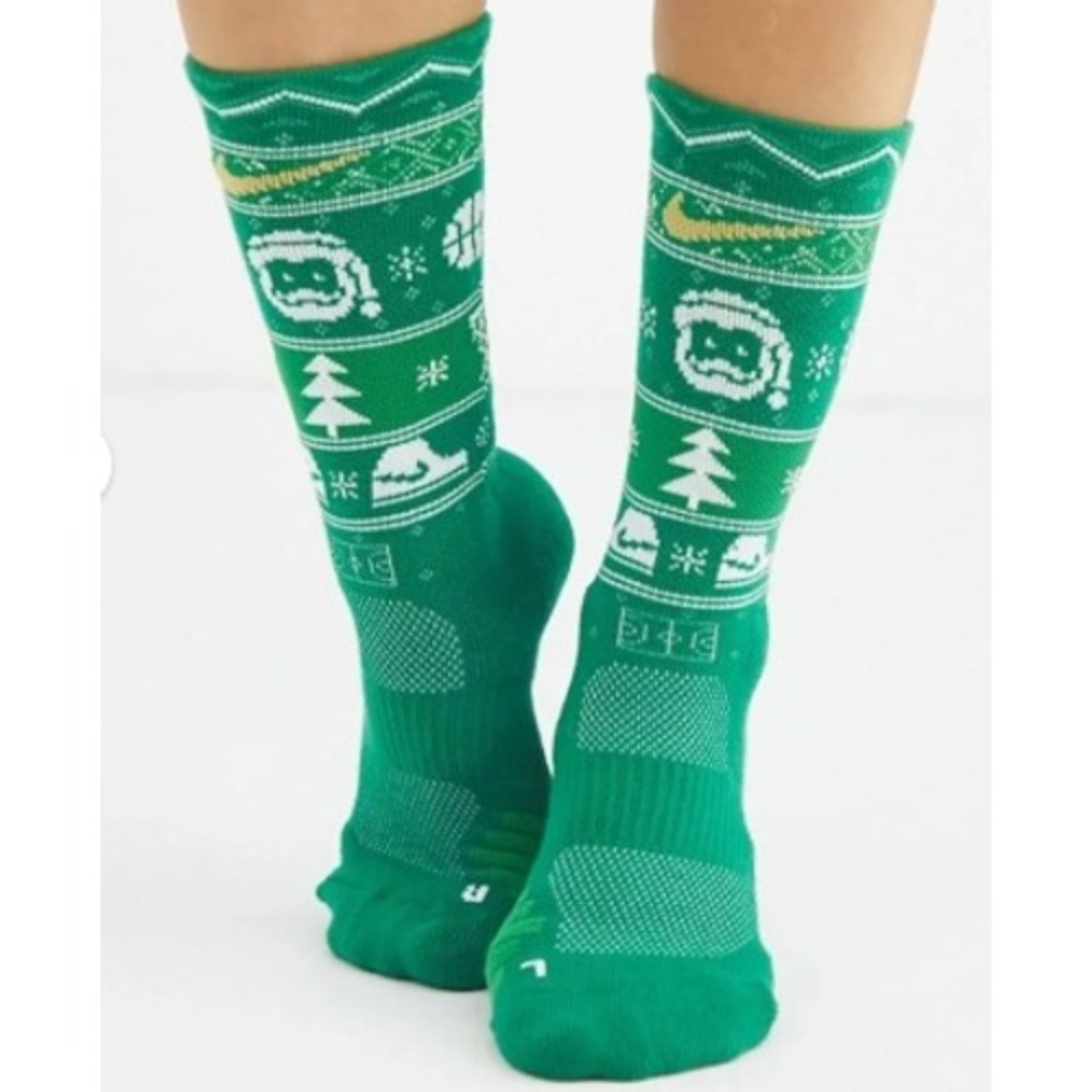 Nike Elite Crew Socks Santa 1 Pair Size Mens 6-8; Wmns 6-10; Youth 5Y-7Y - Picture 6 of 8